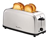 Moulinex Classic, Tostador Acero Inoxidable, 2 Ranuras largas y anchas, 1400 W, 6 Posiciones...