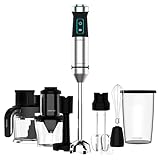 Cecotec Batidora de mano Power TitanBlack 1500 XL TotalMix. Potencia 1500 W, Cuchillas 4 hojas con...