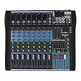 Live Mixpult micfuns Professional 8 Kanal Stereo Sound Mixer Bluetooth USB Grabación Ordenador...