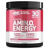 Optimum Nutrition Amino Energy Polvo Pre Entrenamiento, Bebida Energética con Aminoácidos, BCAA,...