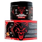Pre Entreno Fuerte 300g, Preentreno Vegano con Vitamina B12, Citrulina, Beta Alanina, Cafeína,...
