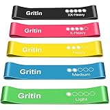 Gritin Bandas Elásticas Fitness, Bandas de Resistencia, Set de 5 Cintas Elásticas Fitness y...
