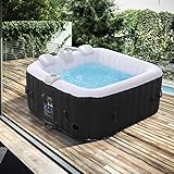 Arebos SPA Hinchable Piscina de hidromasaje | Hinchable | Cuadrada | para Interior y Exterior |...